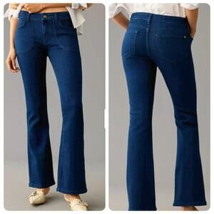 Pilcro the Icon‎ Flare Jean Patch Pockets Women’s Size 32 mid-dark wash